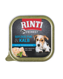 RINTI Feinest Nassfutter mit Geflügel und Kalb für adulte Hunde 11x150 g
