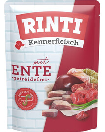 RINTI Kennerfleisch Duck Nassfutter mit Ente für adulte Hunde getreidefrei 24x400 g
