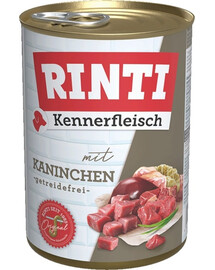RINTI Kennerfleisch Nassfutter mit Kaninchen für adulte Hunde getreidefrei 12x400 g