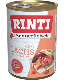 RINTI Kennerfleisch Nassfutter mit Lachs für adulte Hunde getreidefrei 24x400 g