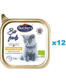 BUTCHER'S BIO foods kurczak 12 x 85 g pasztet dla kota