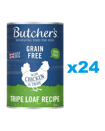 BUTCHER'S Original Tripe, karma dla psa, z kurczakiem i żwaczem, pasztet 24 x 400g