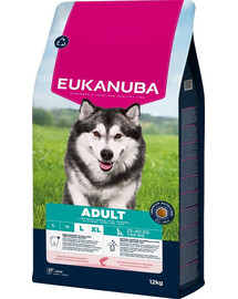 EUKANUBA Adult Trockenfutter mit Lachs und Gerste für große Hunderassen 12 kg
