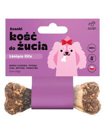 AZANKI Kauknochen mit Lachshaut, Biotin und Brennnessel für gesunde Haut und Fell 12cm