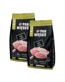 PAN MIĘSKO TRockenfutter mit Pute und Gans für adulte Katzen S hypoallergen 2x1,6 kg