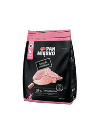 PAN MIĘSKO Trockenfutter Huhn mit Kaninchen für Kätzchen XS knusprig 400 g