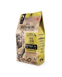 WIEJSKA ZAGRODA Trockenfutter Pute mit Gans für adulte Hunde M getreidefrei 2 kg