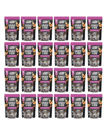 PAN MIĘSKO Nassfutter Huhn mit Garnelen Stücke in Soße für adulte Katzen getreidefrei 24x85 g