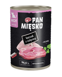 PAN MIĘSKO Nassfutter mit Huhn und Kalbfleisch hypoallergen für Kätzchen 400 g