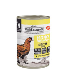 WIEJSKA ZAGRODA Nassfutter mit Huhn Monoprotein für adulte Katzen 400 g