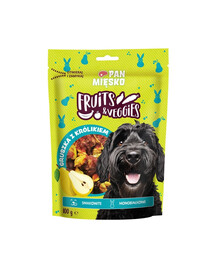 PAN MIĘSKO Fruits and Veggies Birne mit Kaninchen Hundesnack 100 g