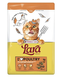 VERSELE-LAGA Lara Adult Turkey and Chicken Trockenfutter mit Truthahn und Huhn für Katzen 1,9 kg