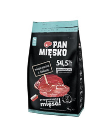 PAN MIĘSKO Trockenfutter Wildschwein mit Schweinefleisch für adulte Hunde XL hypoallergen 9 kg