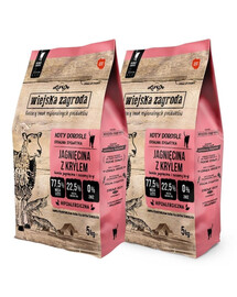 WIEJSKA ZAGRODA Trockenfutter mit Lamm und Krill für adulte Katzen getreidefrei 2x5 kg