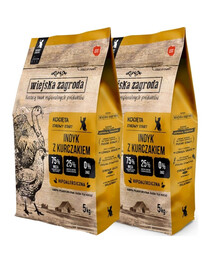 WIEJSKA ZAGRODA Trockenfutter Pute mit Huhn für Kätzchen getreidefrei 2x5 kg