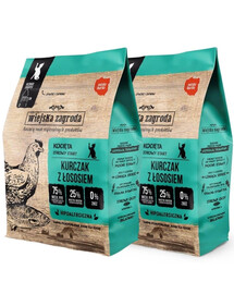 WIEJSKA ZAGRODA Trockenfutter mit Huhn und Lachs für Kätzchen getreidefrei 2x400 g