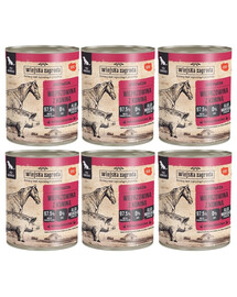 WIEJSKA ZAGRODA Nassfutter Schweine- und Pferdefleisch für adulte Hunde getreidefrei 6x800 g