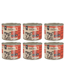 WIEJSKA ZAGRODA Nassfutter Kaninchen mit Kalbfleisch für Kätzchen getreidefrei 6x200 g