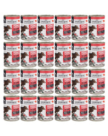 WIEJSKA ZAGRODA Nassfutter mit Rind Monoprotein für adulte Hunde getreidefrei 24x400 g