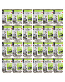 WIEJSKA ZAGRODA Nassfutter mit Ente Monoprotein für adulte Hunde getreidefrei 24x400 g