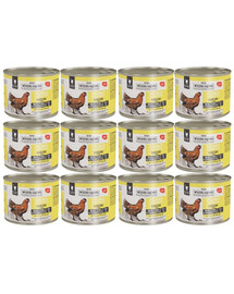 WIEJSKA ZAGRODA Nassfutter mit Huhn Monoprotein für adulte Katzen 12x200 g