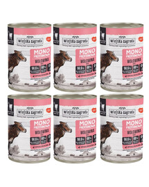 WIEJSKA ZAGRODA Nassfutter mit Rind Monoprotein für adulte Katzen 6x400g