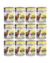 WIEJSKA ZAGRODA Nassfutter mit Huhn Monoprotein für adulte Katzen 12x400 g