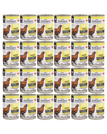 WIEJSKA ZAGRODA Nassfutter mit Huhn Monoprotein für adulte Katzen 24x400 g