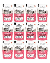 WIEJSKA ZAGRODA Filets Huhn mit Lamm für adulte Katzen getreidefrei 12x85 g