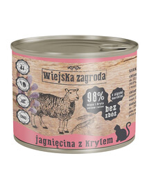 WIEJSKA ZAGRODA Nassfutter Lamm und Krill für adulte Katzen getreidefrei 6x200 g