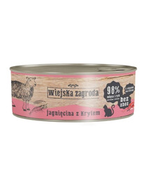 WIEJSKA ZAGRODA Nassfutter Lamm und Krill für adulte Katzen getreidefrei 12x85 g