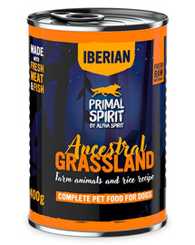 PRIMAL SPIRIT Iberian Ancestral Grassland Nassfutter mit Schweinefleisch für adulte Hunde 400 g
