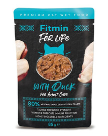 FITMIN For life Adult Duck Nassfutter mit Ente für Katzen 85g