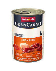 ANIMONDA GranCarno Nassfutter mit Rind und Huhn für junge Hunde getreidefrei 24x400g