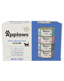 APPLAWS Cat Adult Fish Selection Multipak in Broth mix Geschmäcker von Fisch in Brühe 24x70g