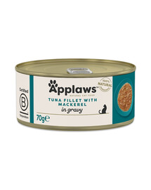 APPLAWS Cat Adult Tuna with Mackerel in Gravy Thunfischfilet mit Makrele in Soße 70 g