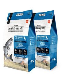WIEJSKA ZAGRODA Trockenfutter mit Lachs Monoprotein für adulte Hunde S/M getreidefrei 2x6 kg