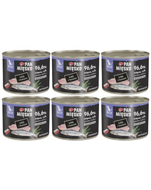 PAN MIĘSKO Nassfutter mit Pute, Lachs und Rosmarin für Kätzchen hypoallergen 6x200 g