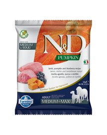 FARMINA N&D Pumpkin Trockenfutter mit Lamm, Kürbis und Heidelbeere für adulte Medium & Maxi Hunde 100 g
