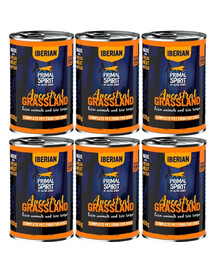 PRIMAL SPIRIT Iberian Ancestral Grassland Nassfutter mit Schweinefleisch für adulte Hunde 6x400 g
