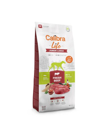 CALIBRA Life Junior Large Trockenfutter mit Rindfleisch für Junior großer Rassen 12 kg