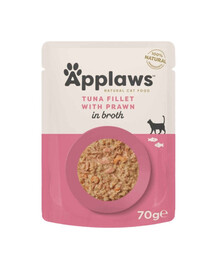 APPLAWS Cat Adult Pouch Tuna Fillet with Prawns in Broth tuńczyk i krewetki tygrysie w bulionie 70 g