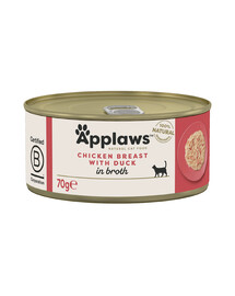 APPLAWS Cat Adult Chicken Breast with Duck in Broth pierś z kurczaka z kaczką w bulionie 70g