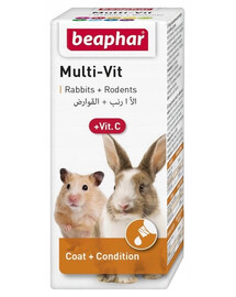BEAPHAR Multi-Vit + Vit.C Vitaminpräparat für Kaninchen und Nager 20 ml
