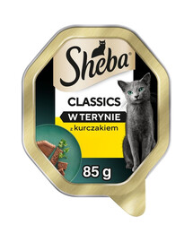 SHEBA Classics Nassfutter mit Huhn in Terrine für adulte Katzen 85 g