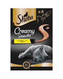 SHEBA Creamy Snacks cremiger Snack für Katzen mit Hähnchen 4x12g