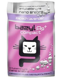 BAZYL Ag+ Compact Lavendel Katzenstreu Bentonitsreu antibakteriell, beseitigt unangenehme Gerüche, Nanosilber 5 L
