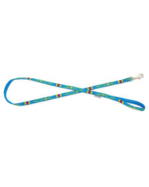 BARRY KING Hundeleine mit ethnischem Muster 10mm/120cm himmelblau