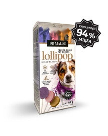 DR MALOU Lollipop Mixed Flavor Gefriergetrocknete Fleischlutscher für Hunde 48g (6 St.)