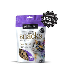 DR MALOU 100% gefriergetrockene Rinderleber Snacks für Katzen 50g